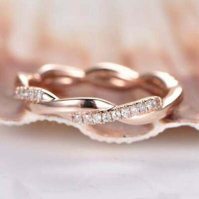 1 CT with Round Cut Diamond Wedding Infinity Band Ring With 925 Sterling Silver