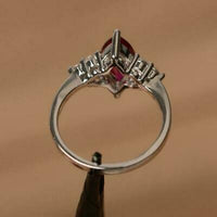 2 CT Marquise Cut Ruby & Diamond Pretty Wedding Ring 925 Sterling Silver