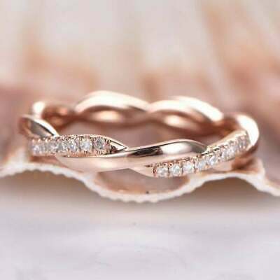 1 CT with Round Cut Diamond Wedding Infinity Band Ring With 925 Sterling Silver