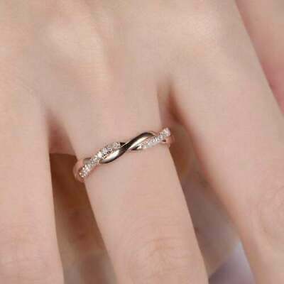 1 CT with Round Cut Diamond Wedding Infinity Band Ring With 925 Sterling Silver