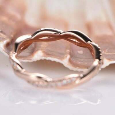 1 CT with Round Cut Diamond Wedding Infinity Band Ring With 925 Sterling Silver