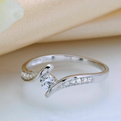 1 CT Round Cut White Sapphire Diamond 925 Sterling Silver Women Wedding Ring - atjewels.in