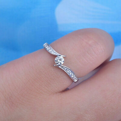1 CT Round Cut White Sapphire Diamond 925 Sterling Silver Women Wedding Ring - atjewels.in