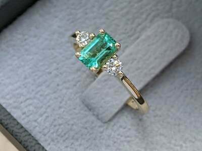 2 CT Emerald Cut Diamond Three-Stone Engagement Ring 925 Sterling Silver
