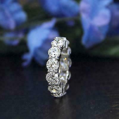 1 CT Round Diamond Eternity Engagement Wedding Band Ring 925 Sterling Silver
