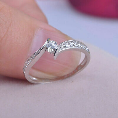 1 CT Round Cut White Sapphire Diamond 925 Sterling Silver Women Wedding Ring - atjewels.in