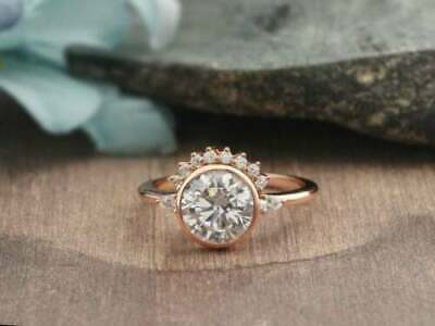 925 Sterling Silver Valentine Special Antique 2 CT Bezel Round Ring
