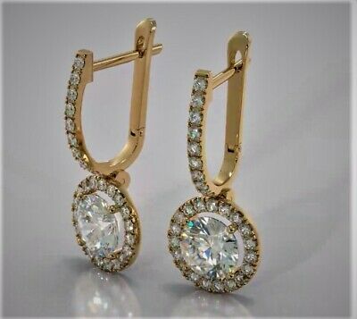 2 CT Round Cut Hoop Engagement Earring 925 Sterling Silver
