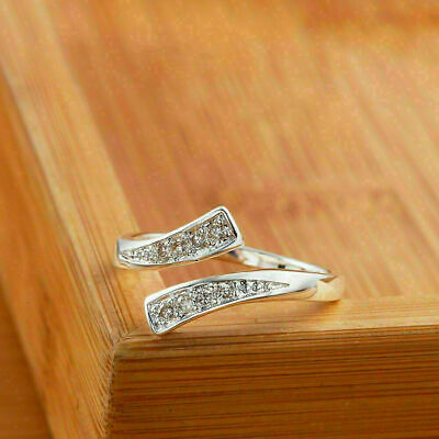 2 Ct Round Cut Diamond Bypass Women's Wedding Ring 925 Sterling Silver