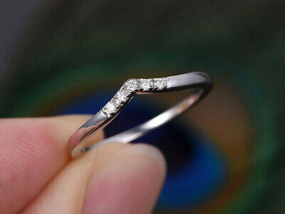 0.25 CT Round Cut Diamond 925 Sterling Silver Anniversary Band Ring