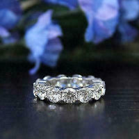 1 CT Round Diamond Eternity Engagement Wedding Band Ring 925 Sterling Silver