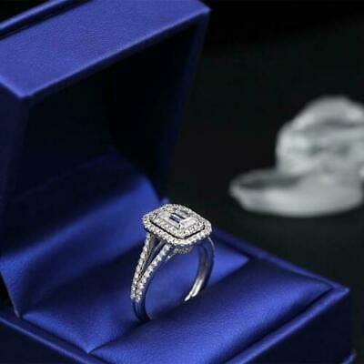 2 CT Emerald Cut Diamond 925 Sterling Sliver Halo Engagement Ring - atjewels.in