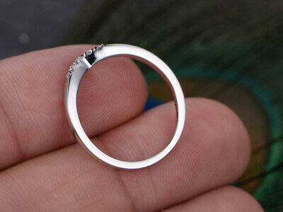 0.25 CT Round Cut Diamond 925 Sterling Silver Anniversary Band Ring