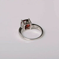 1 CT Cushion Cut Red Garnet Diamond 925 sterling silver Women Wedding Ring