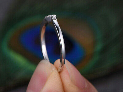 0.25 CT Round Cut Diamond 925 Sterling Silver Anniversary Band Ring