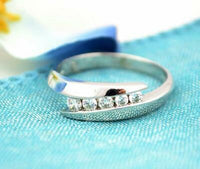 2 CT Round Cut Diamond 925 Sterling Silver 5 Stone Bypass Promise Ring