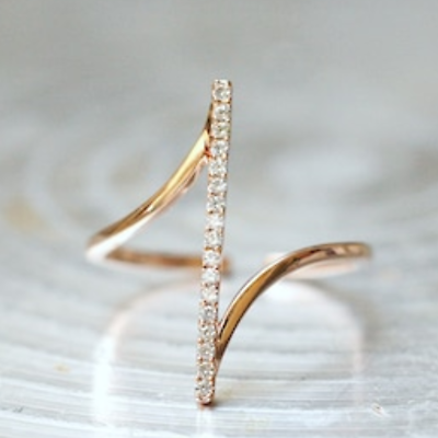 0.25 CT Round Cut Diamond 925 Sterling Silver Women Wedding Vertical Bar Ring