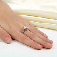 1 CT Pear Cut White Diamond 925 Sterling Silver Halo Engagement Ring