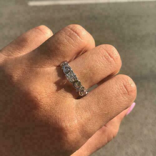 1 CT Round Cut White Diamond White Gold Over On 925 Sterling Silver Attractive Infinty Wedding Band Ring - atjewels.in