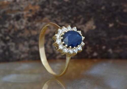 2 CT Oval Cut Sapphire Diamond Engagement Ring 925 Sterling Sliver