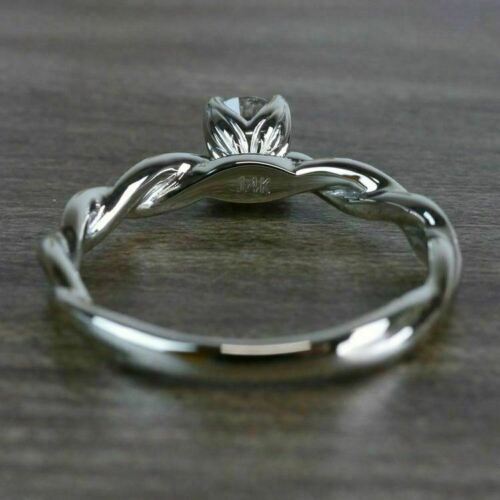 1 CT Round Cut Diamond White Gold Over On 925 Sterling Silver Criss Cross Engagement Ring