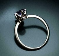 0.75 Round Cut Blue Sapphire Diamond 925 Sterling Silver Fancy Engagement Ring