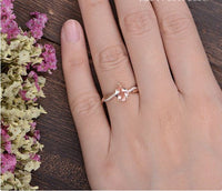 2.50 Ct Pear Cut Morganite & White CZ Infinity Engagement Ring In 925 Sterling Silver