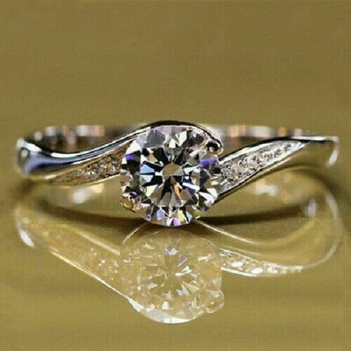 2.86 Ct Round Cut White Diamond 925 Sterling Silver Engagement Wedding Ring