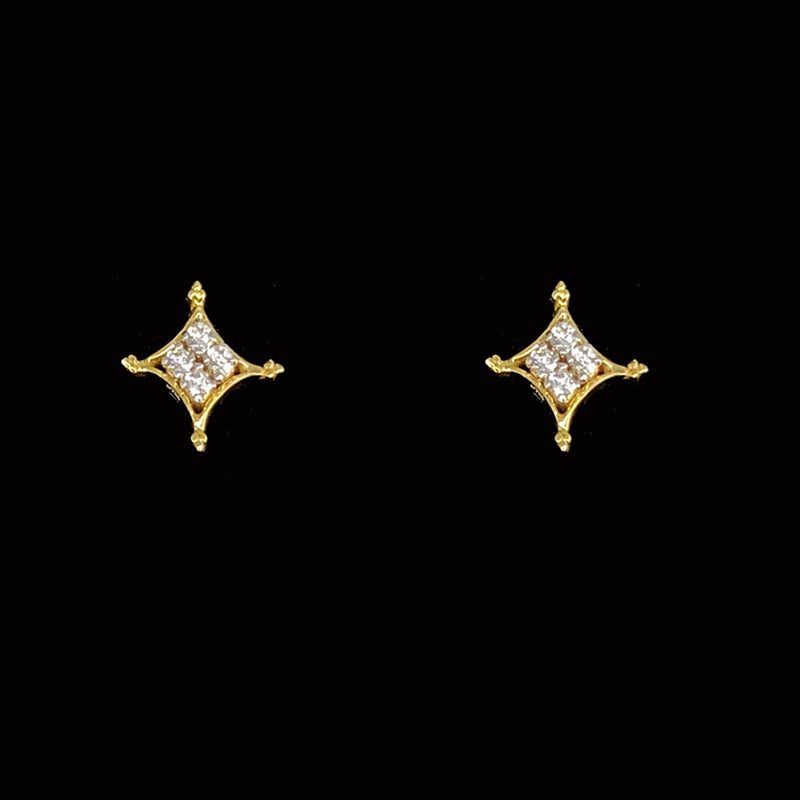 Men's Faux Diamond Stud Earrings | Princess Cut Earrings